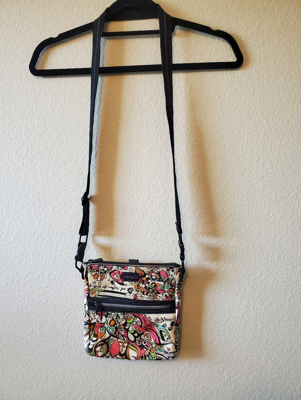 Sakroots Multicolor Floral Crossbody with Black Strap